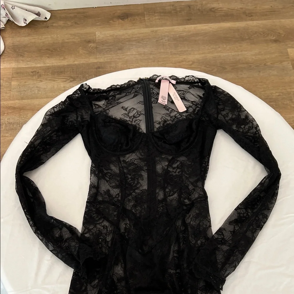 Victoria's Secret Black Lace Bodysuit